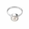 Elegant Round Stone Silver-Tone Ring