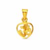 Elegant Gold Heart Floral Pendant | Premium Finish Designer Gold Locket