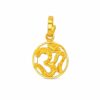 Divine Om Gold Pendant | Circular Spiritual Design with Premium Shine