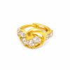 Designer Swirl Gold Ring with Sparkling Stones | Premium Finish Elegant Look