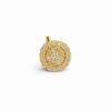 Floral Round Gold Nose Pin with Full Sparkling Stones | Premium Finish Design