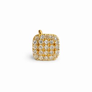 Square Gold Nose Pin with Full Sparkling Stones | Premium Finish Elegant Look